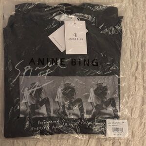 Anine Bing Ashton Tee Concert Washed Black Graphic Size S NWT
